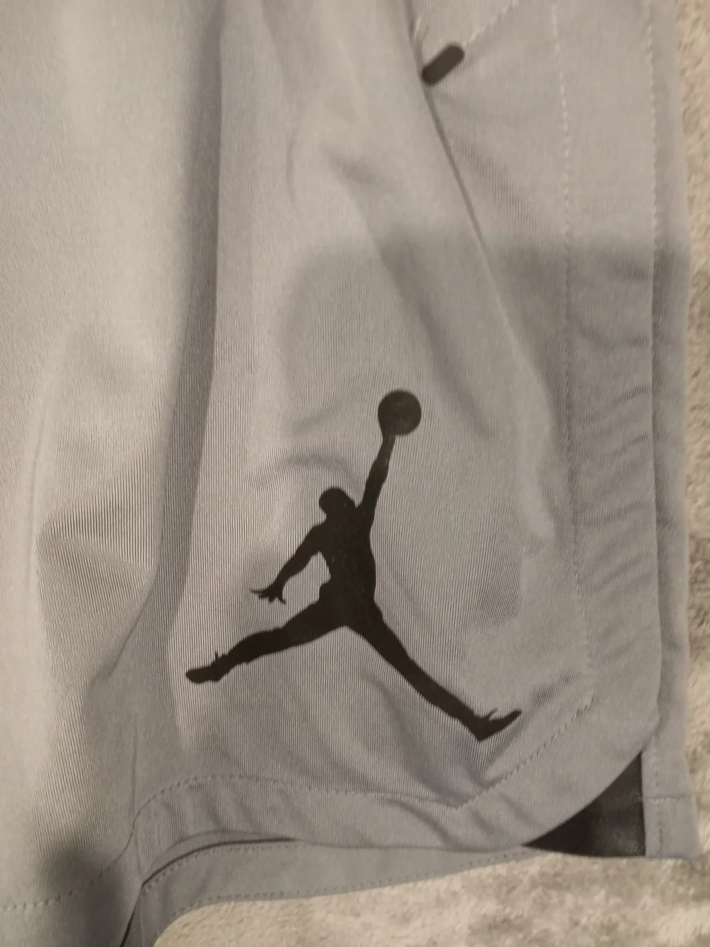 Jordan Light Gray Men's Athletic Shorts with Jump Logo Size XXL